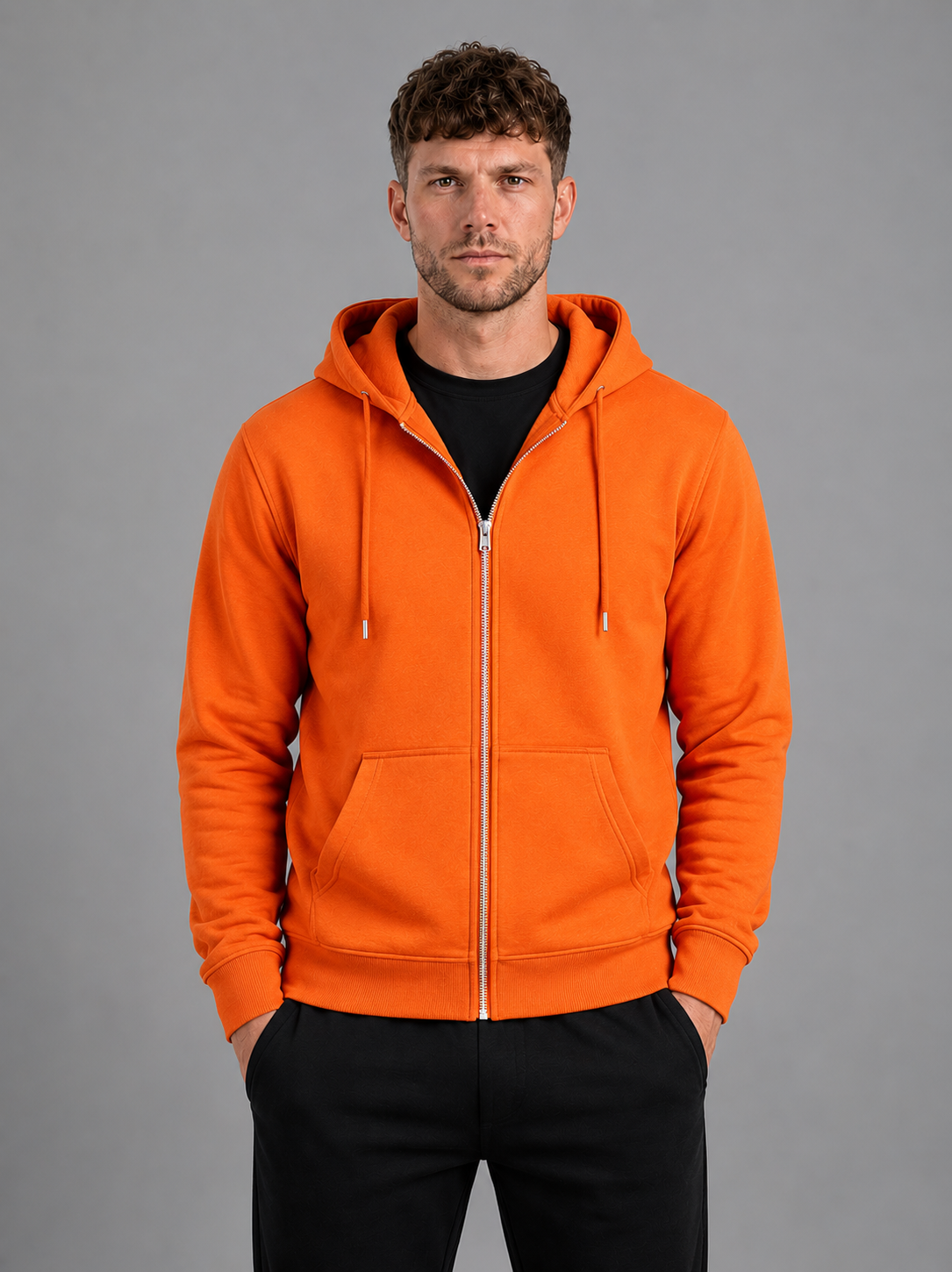 Modieuze Heren Hoodie met Ritssluiting - Comfortabele Katoenen Sweatshirt voor Casual Stijl en Sportieve Look