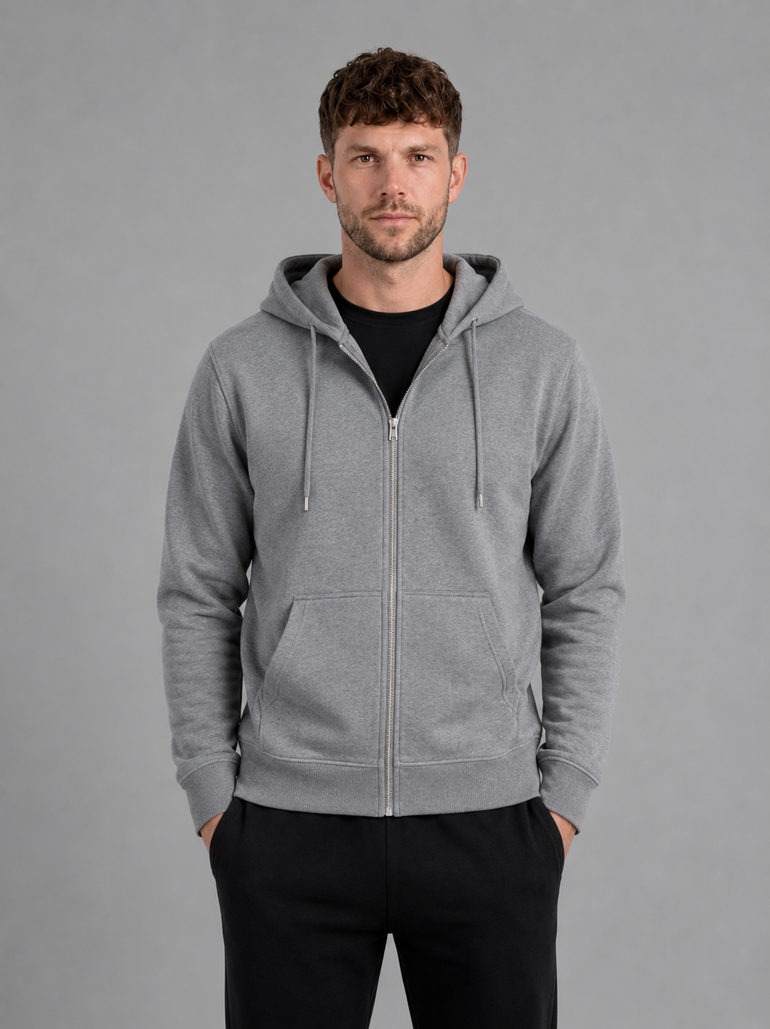 Modieuze Heren Hoodie met Ritssluiting - Comfortabele Katoenen Sweatshirt voor Casual Stijl en Sportieve Look