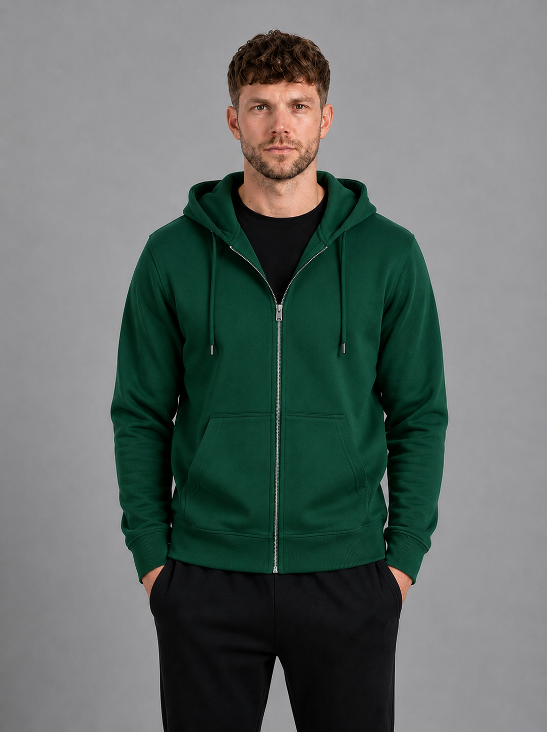 Basic Zip Trainingspak Heren – Hoodie met Rits en Joggingbroek